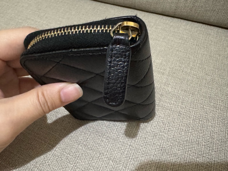 Chanel 香奈兒 荔枝牛皮金釦ㄇ字拉鍊 經典零錢包-3