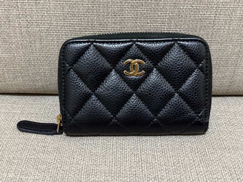 Chanel 香奈兒 荔枝牛皮金釦ㄇ字拉鍊 經典零錢包-5