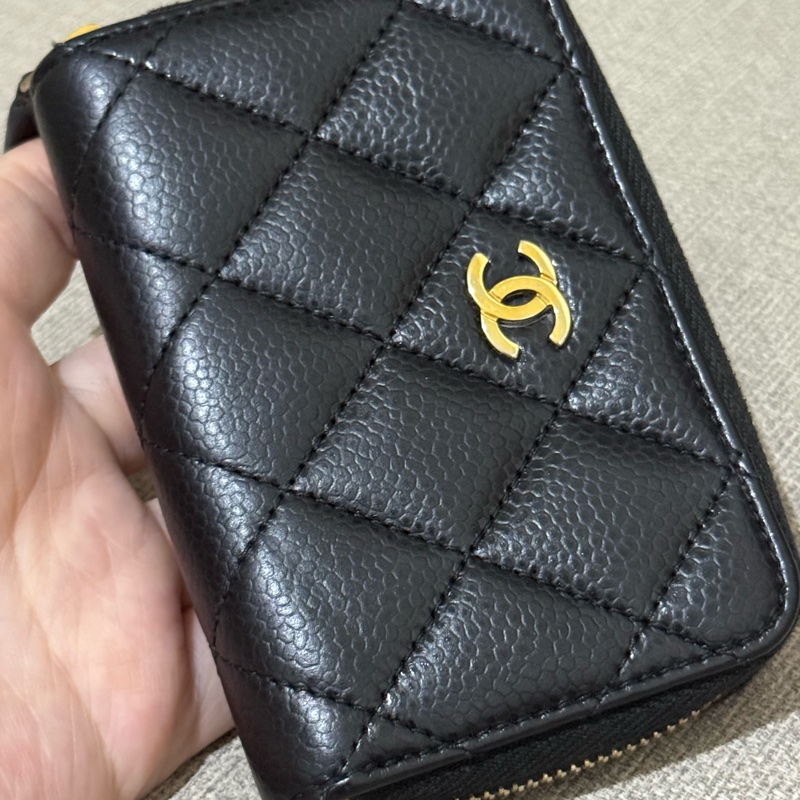 Chanel 香奈兒 荔枝牛皮金釦ㄇ字拉鍊 經典零錢包-6