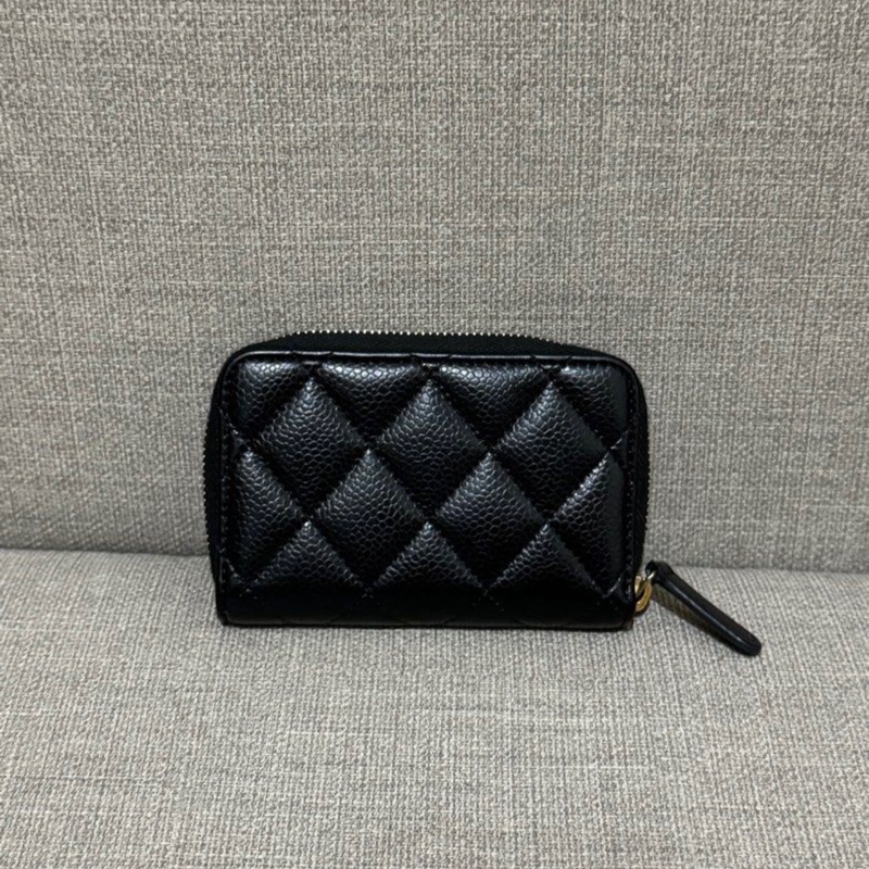 Chanel 香奈兒 荔枝牛皮金釦ㄇ字拉鍊 經典零錢包-7