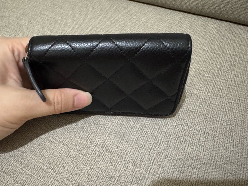 Chanel 香奈兒 荔枝牛皮金釦ㄇ字拉鍊 經典零錢包-9