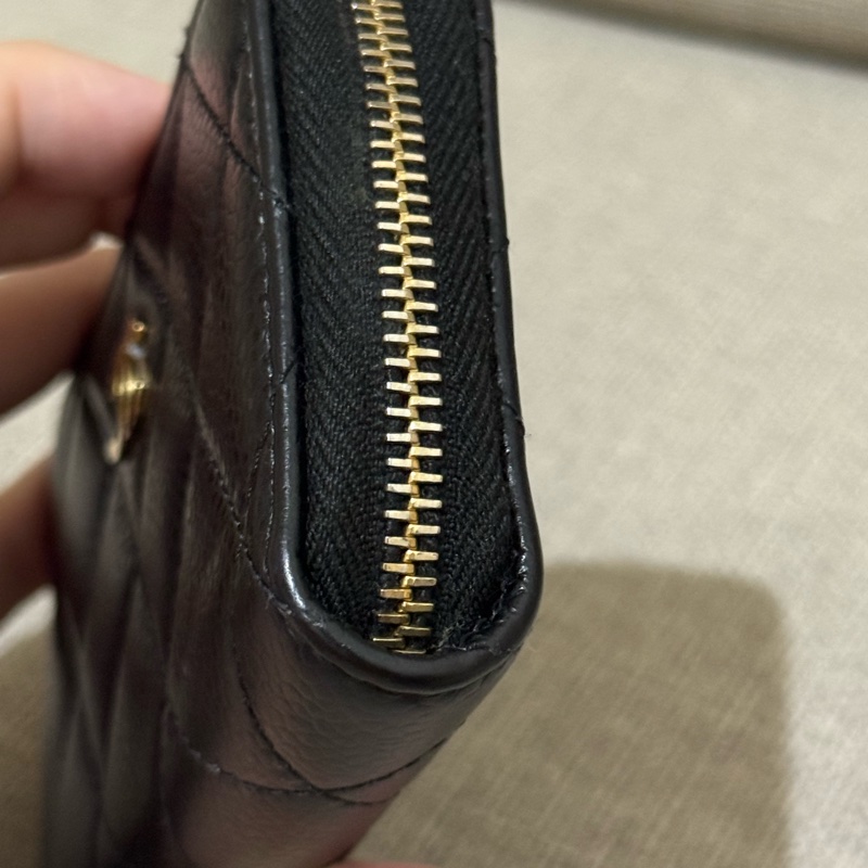 Chanel 香奈兒 荔枝牛皮金釦ㄇ字拉鍊 經典零錢包-11