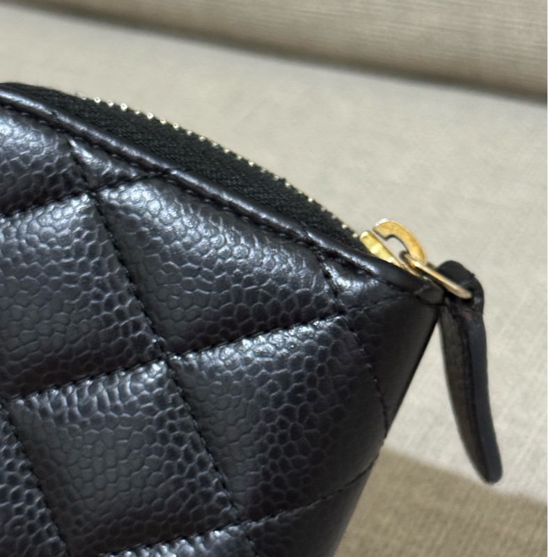 Chanel 香奈兒 荔枝牛皮金釦ㄇ字拉鍊 經典零錢包-17