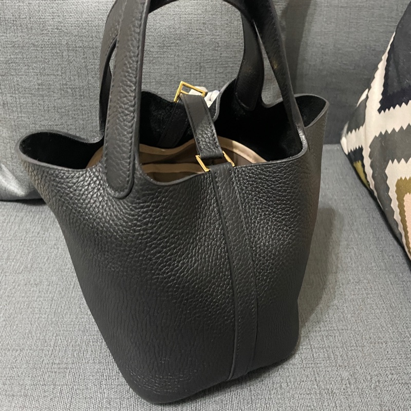 Hermes 愛馬仕百搭黑金picotin 18菜籃子 全新 送內袋-1