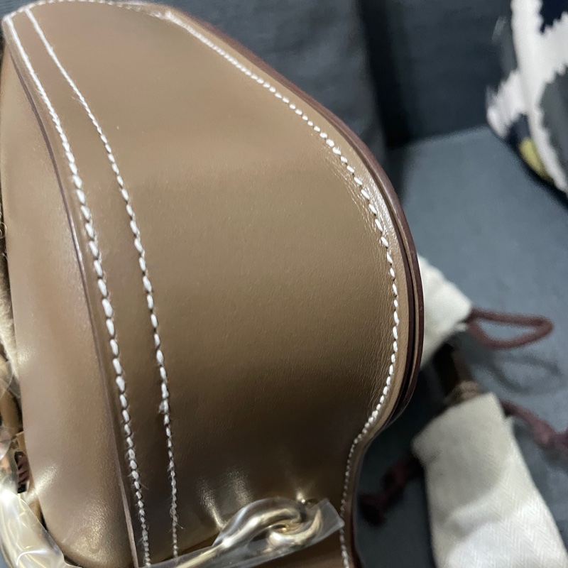 Hermes 愛馬仕 Della Cavalleria  Mini Della 屁股包大象灰金釦全新-3