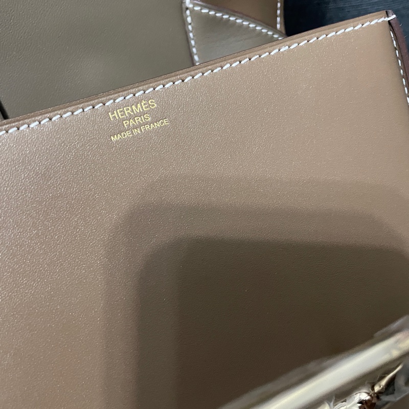 Hermes 愛馬仕 Della Cavalleria  Mini Della 屁股包大象灰金釦全新-6