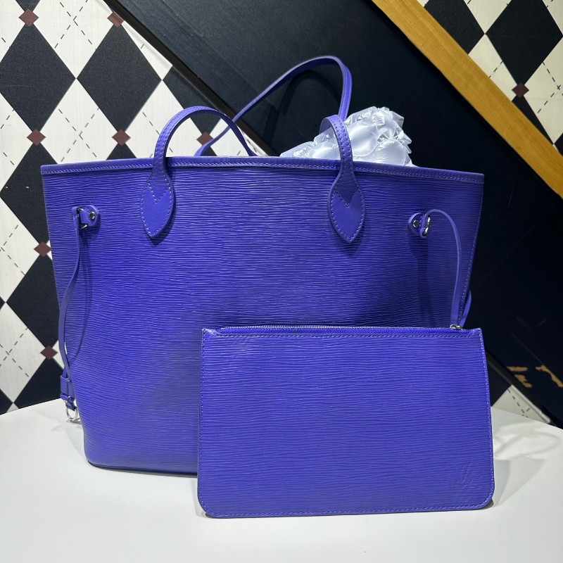 LV路易威登 Neverfull子母包藍色托特包Epi-0