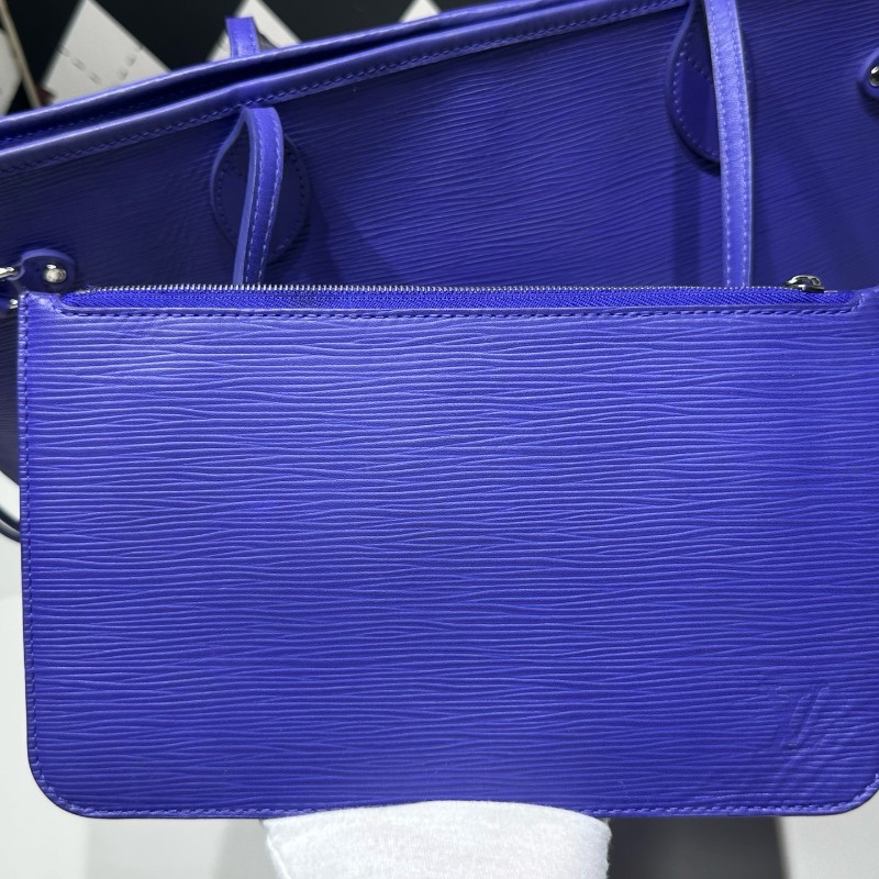 LV路易威登 Neverfull子母包藍色托特包Epi-7