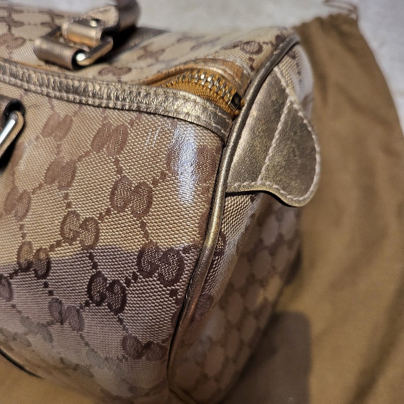金色Gucci波士頓包通常採用經典的GG印花帆布（已售出）-14