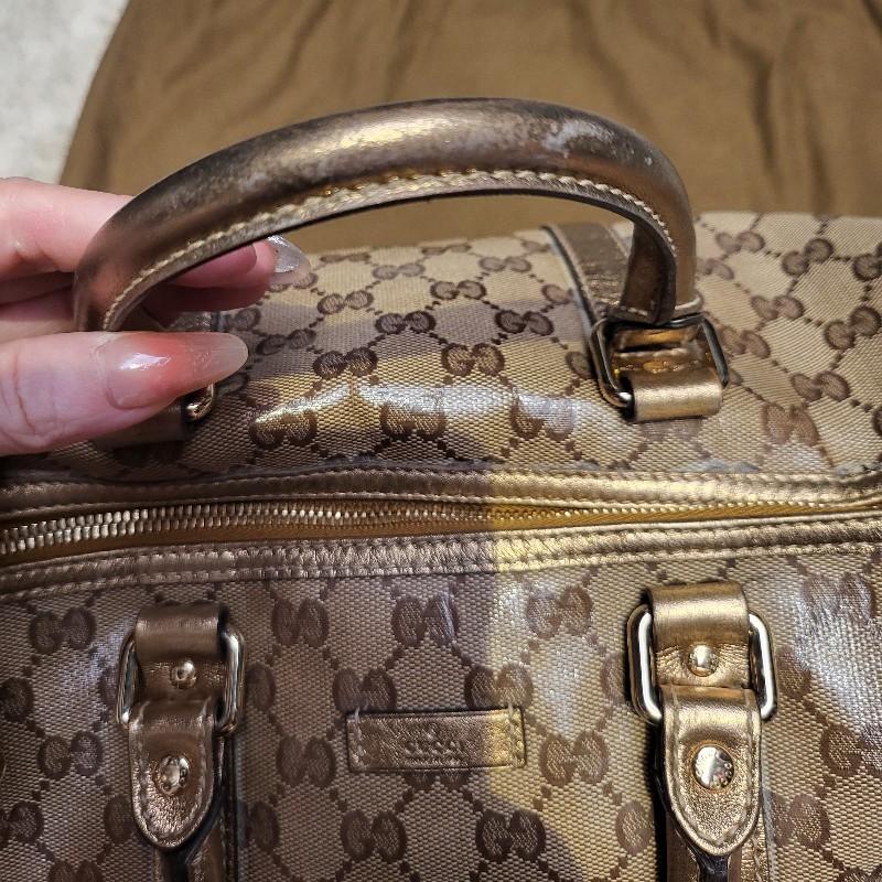 金色Gucci波士頓包通常採用經典的GG印花帆布（已售出）-34