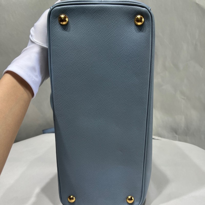 Prada Galleria天藍色中號殺手包可手提肩背-4