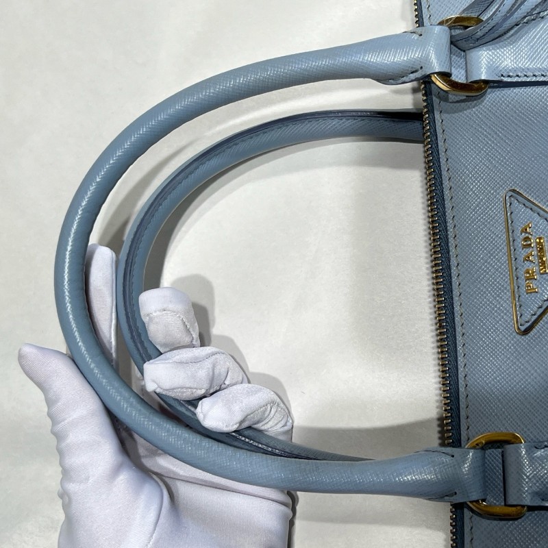 Prada Galleria天藍色中號殺手包可手提肩背-10