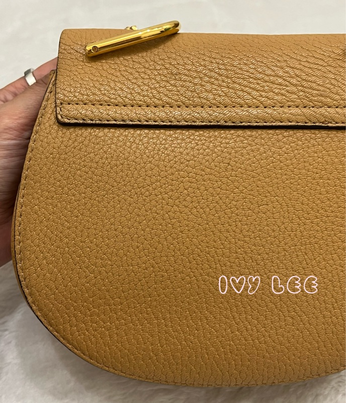 CHLOÉ 迷你 Drew 單肩包 金鏈條包 奶茶棕 小豬包 正品 二手精品-22