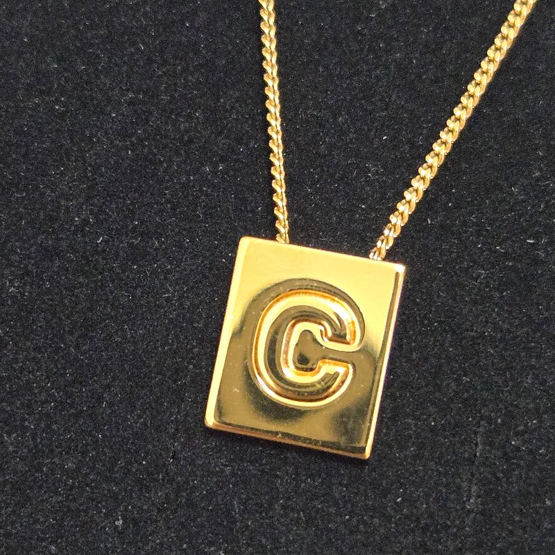 Celine 字母項鍊 C 金色方塊項鍊-7