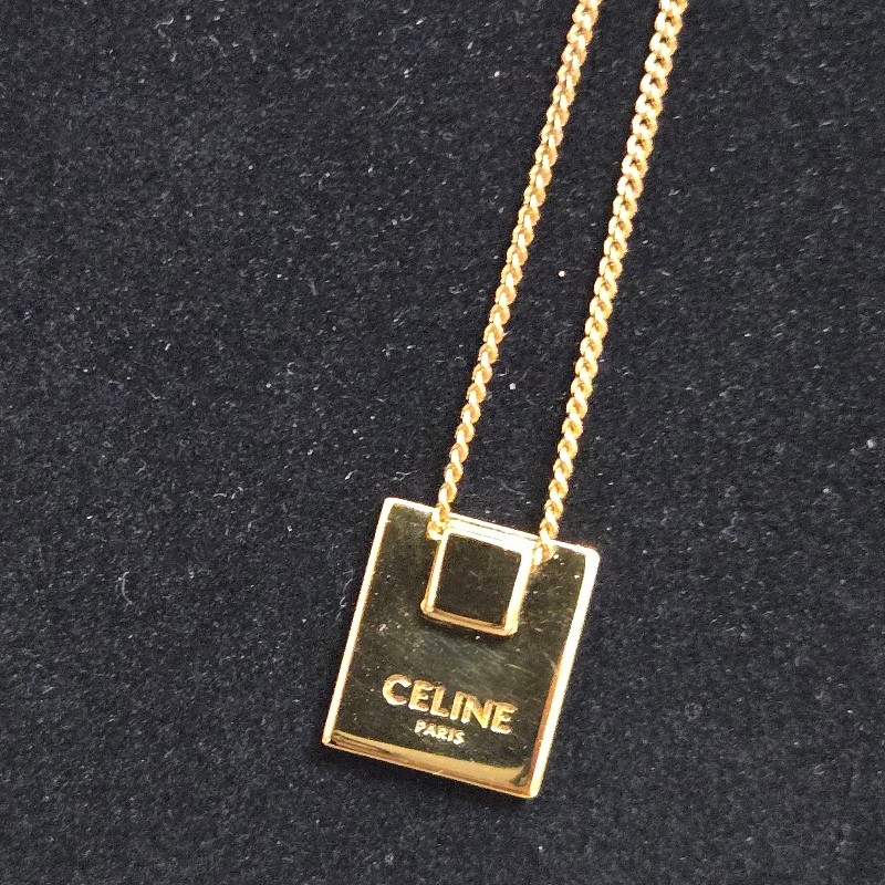 Celine 字母項鍊 C 金色方塊項鍊-11