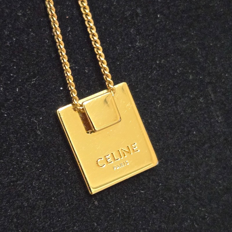 Celine 字母項鍊 C 金色方塊項鍊-12