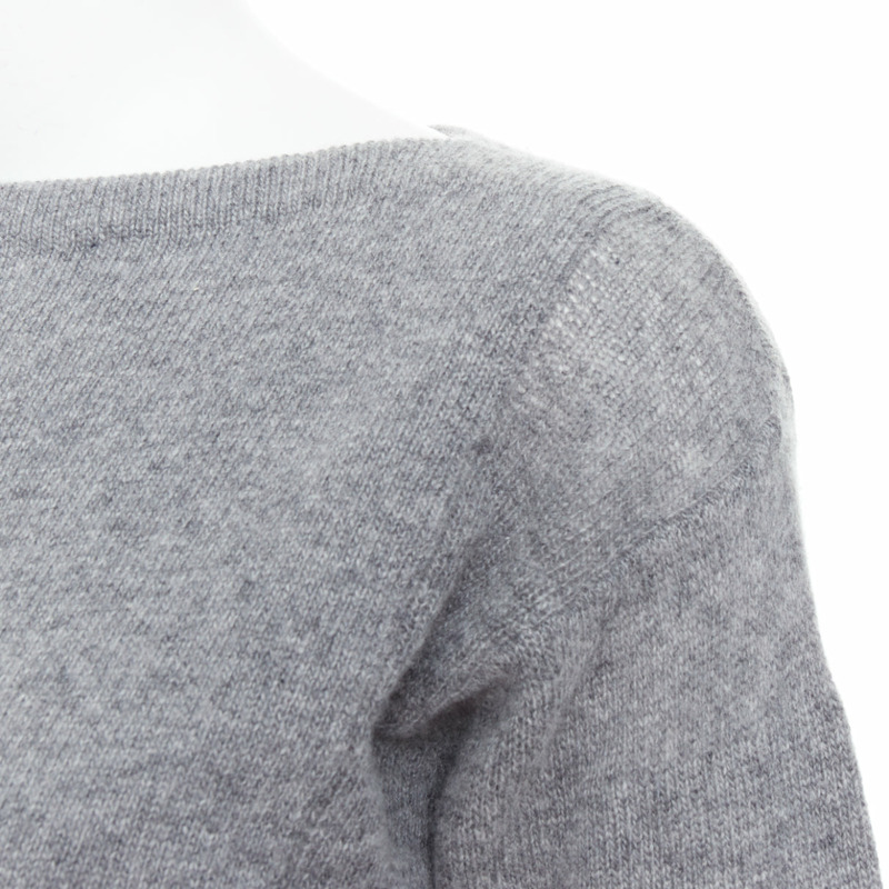 PRADA grey bateau neck panelled crop sleeves sweater-1