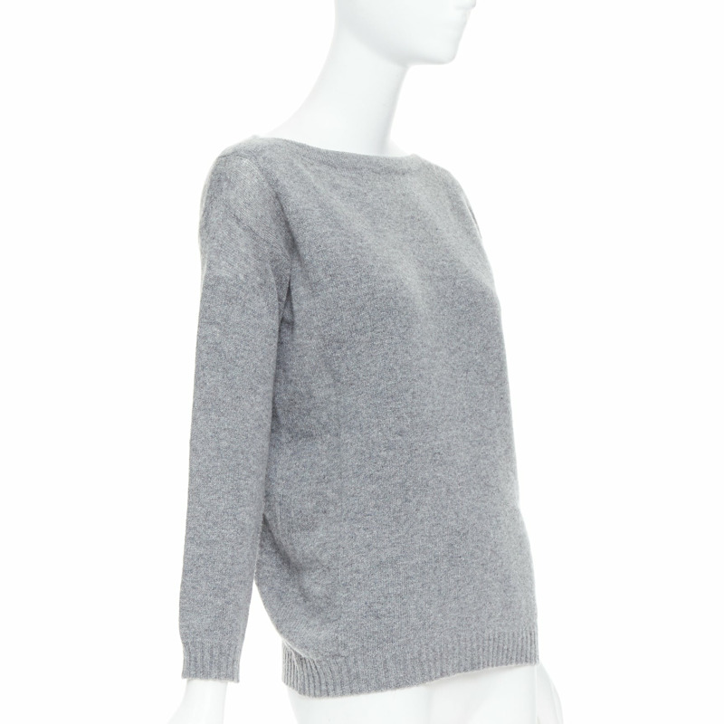 PRADA grey bateau neck panelled crop sleeves sweater-2