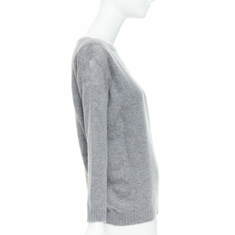 PRADA grey bateau neck panelled crop sleeves sweater-3