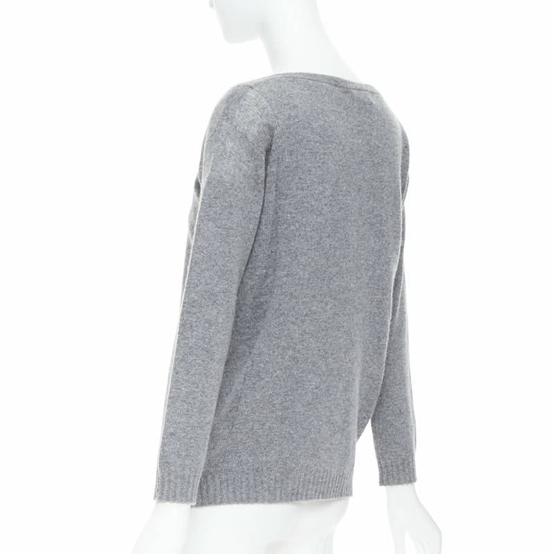PRADA grey bateau neck panelled crop sleeves sweater-5