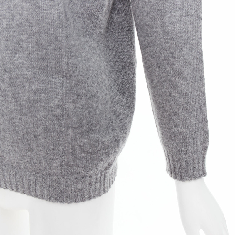 PRADA grey bateau neck panelled crop sleeves sweater-6