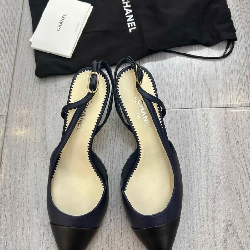 Chanel slingback高跟涼鞋 全新 35.5號 配件如圖一-0
