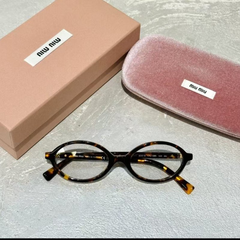 MIU MIU 玳瑁色 平光眼鏡 全新全配-1
