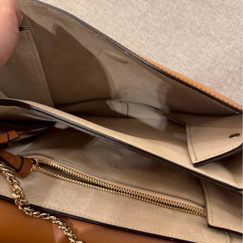 Chloe Faye 漆皮 橙色 漸變焦糖 風琴包 斜背包 肩背包 側背包 手提包-14