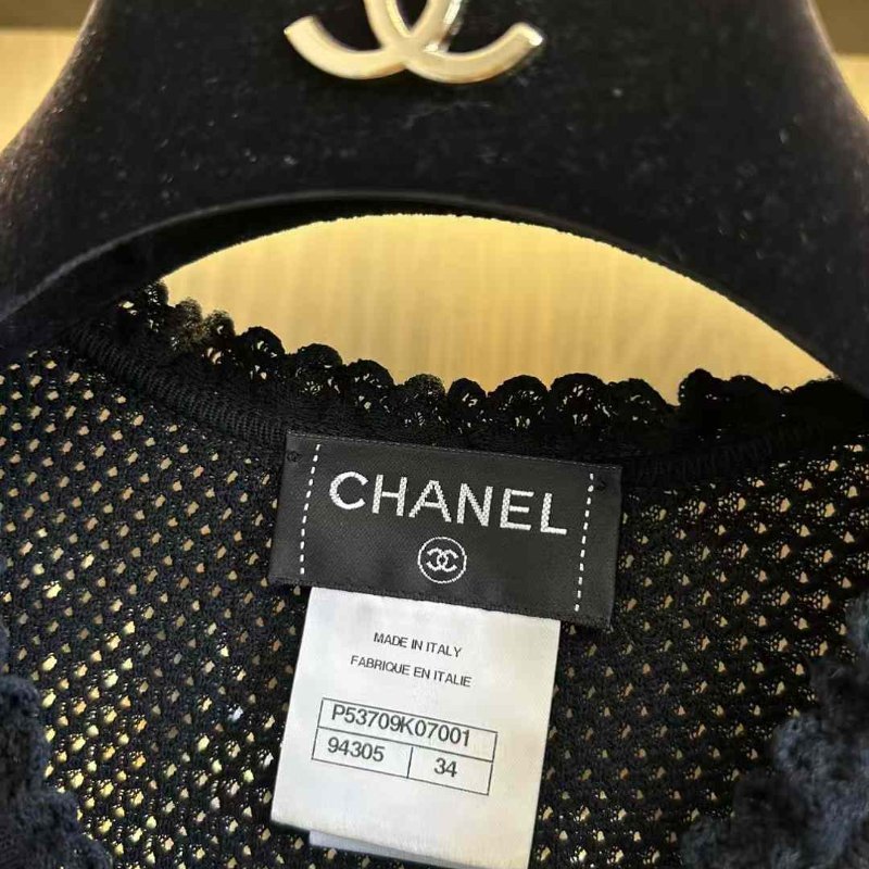 CHANEL 針織連身裙 34號 有彈力 非常新 黑裙經典永不過時-1