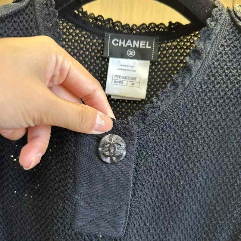 CHANEL 針織連身裙 34號 有彈力 非常新 黑裙經典永不過時-3