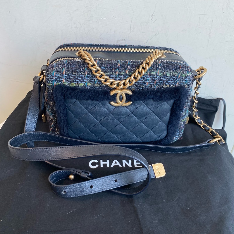 Chanel s刻相機包tweed bag-0