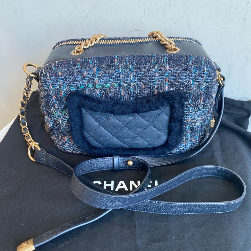 Chanel s刻相機包tweed bag-1