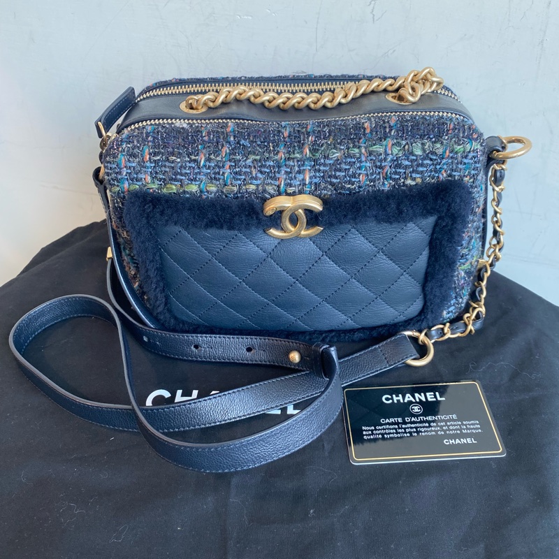 Chanel s刻相機包tweed bag-2