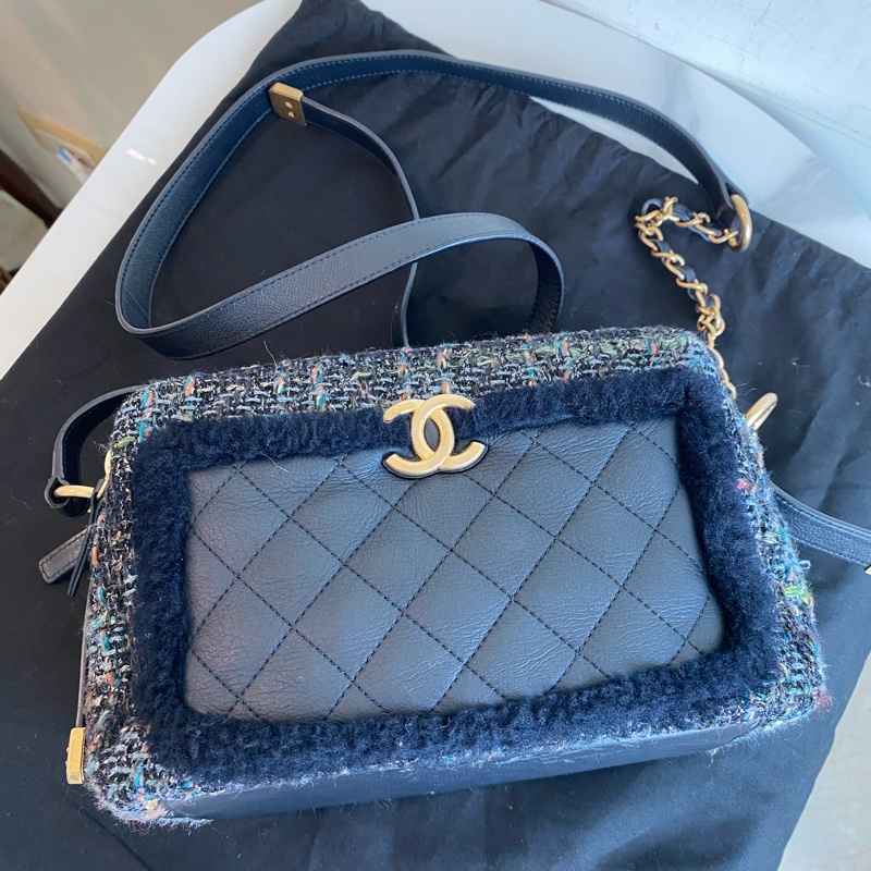 Chanel s刻相機包tweed bag-3