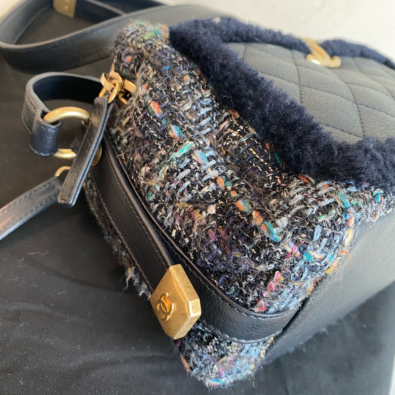 Chanel s刻相機包tweed bag-4