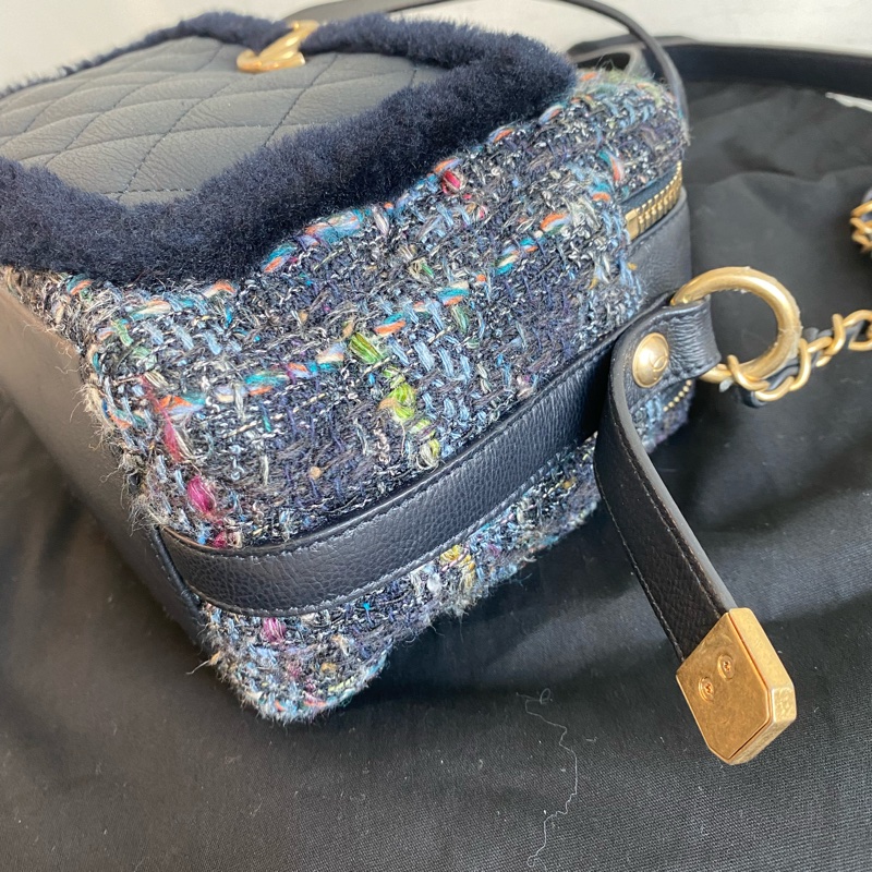 Chanel s刻相機包tweed bag-5