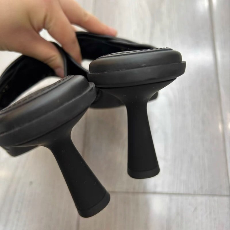 Dior 黑色羊皮高跟拖鞋 38號 穿兩次閒置 九成新-5