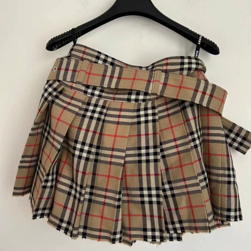 Burberry 經典格子羊毛百褶裙 全新僅試穿 尺寸36碼 腰圍70 裙長40-1