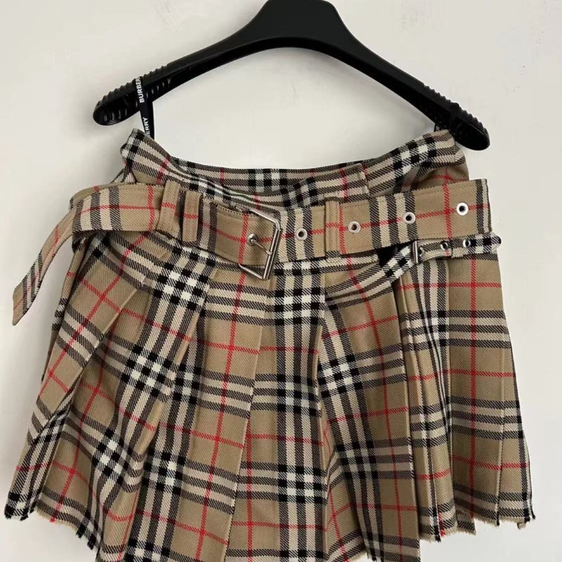 Burberry 經典格子羊毛百褶裙 全新僅試穿 尺寸36碼 腰圍70 裙長40-3
