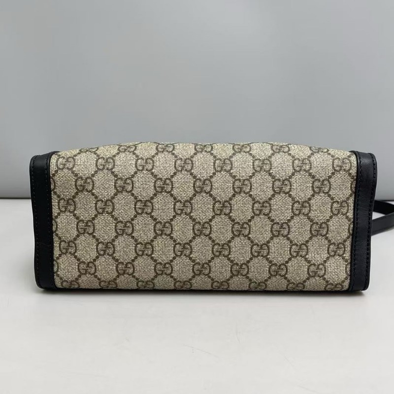 Gucci古馳Padlock小号老花黑色托特包肩背包-7