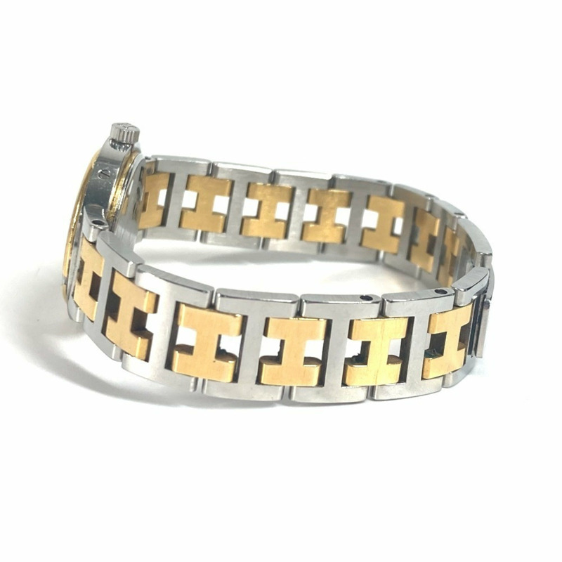 HERMES Vintage Clipper 腕錶，雙色不鏽鋼 GP，女士，銀色-3