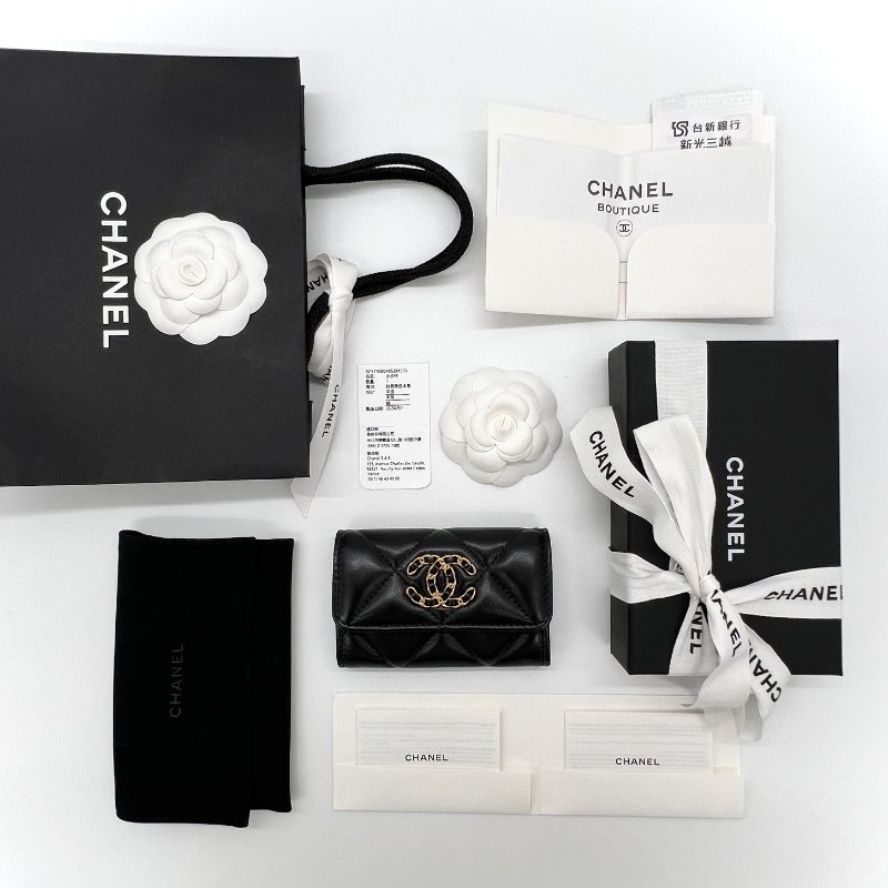 (全新品🎁七夕好禮) CHANEL 香奈兒 19 CC 黑色 山羊皮 卡包 零錢包|🈶️購證、購物袋、盒子、防塵袋、說明書、刷卡單-1