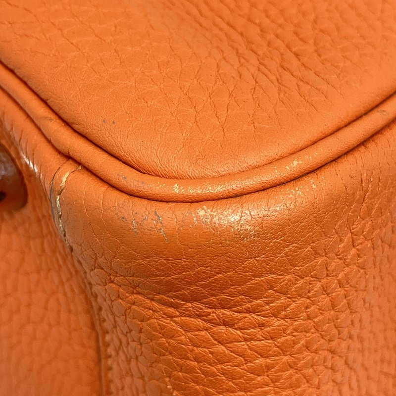 △ Hermes 愛馬仕 Orange Clemence Calfskin Palladium Plated Metal Lindy 30 2 Way Bag Stamp [N] 橙色粒紋小牛皮鍍鈀金屬兩用袋[N]刻 - 257015165-9