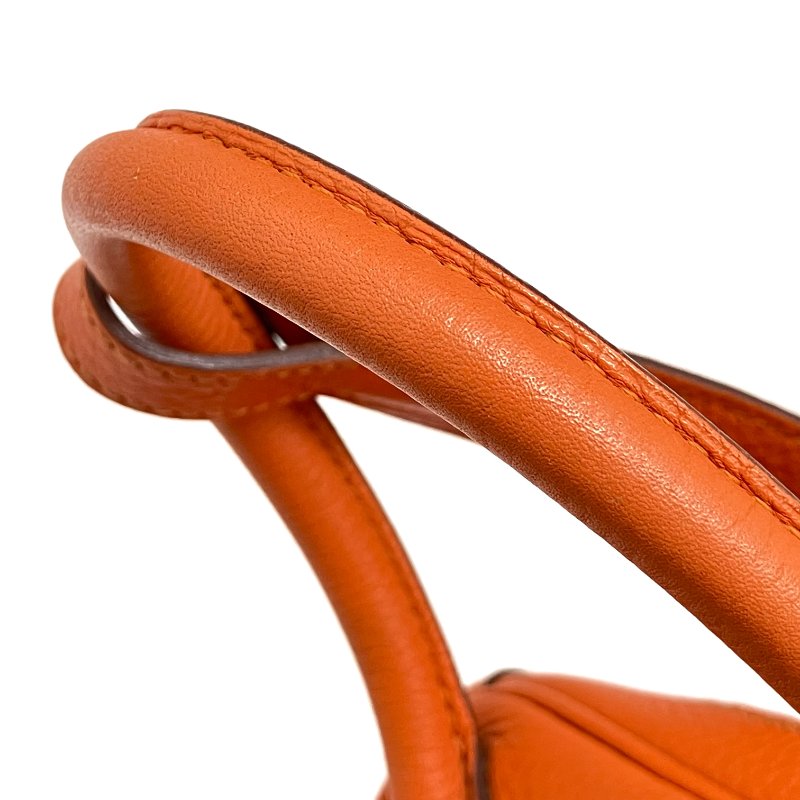 △ Hermes 愛馬仕 Orange Clemence Calfskin Palladium Plated Metal Lindy 30 2 Way Bag Stamp [N] 橙色粒紋小牛皮鍍鈀金屬兩用袋[N]刻 - 257015165-13
