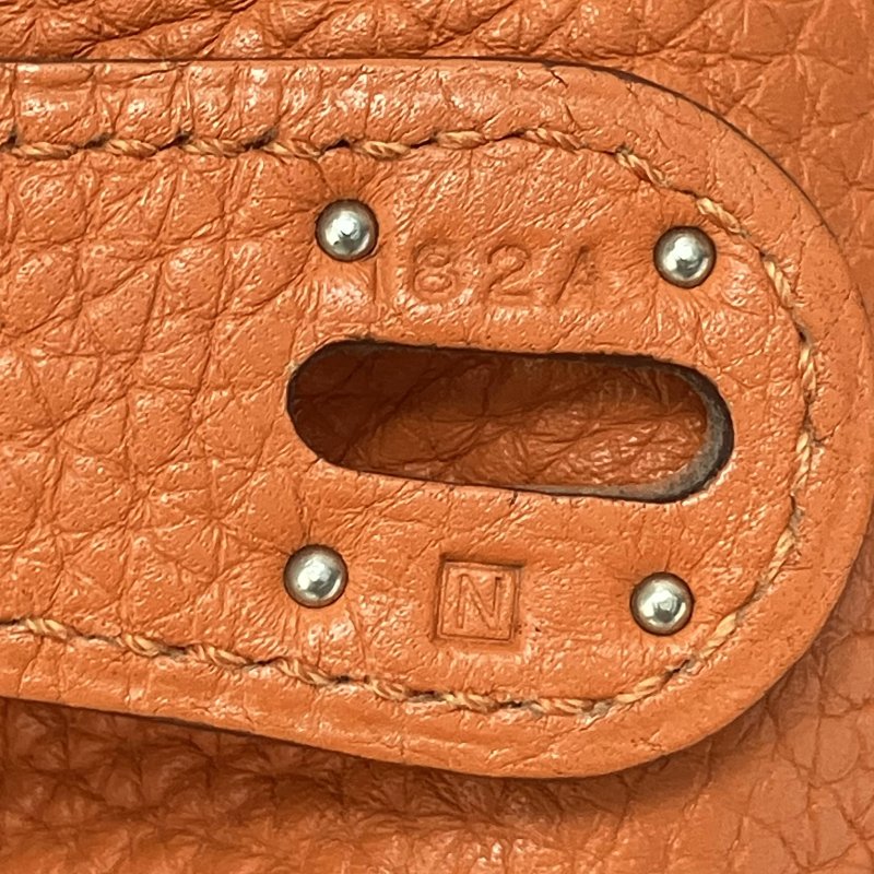 △ Hermes 愛馬仕 Orange Clemence Calfskin Palladium Plated Metal Lindy 30 2 Way Bag Stamp [N] 橙色粒紋小牛皮鍍鈀金屬兩用袋[N]刻 - 257015165-15