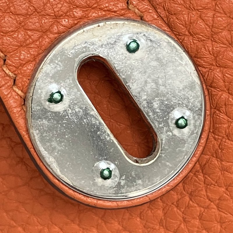 △ Hermes 愛馬仕 Orange Clemence Calfskin Palladium Plated Metal Lindy 30 2 Way Bag Stamp [N] 橙色粒紋小牛皮鍍鈀金屬兩用袋[N]刻 - 257015165-16