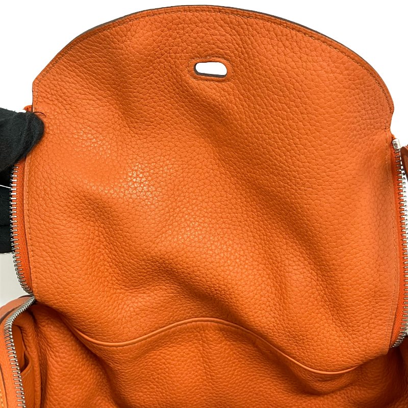 △ Hermes 愛馬仕 Orange Clemence Calfskin Palladium Plated Metal Lindy 30 2 Way Bag Stamp [N] 橙色粒紋小牛皮鍍鈀金屬兩用袋[N]刻 - 257015165-17