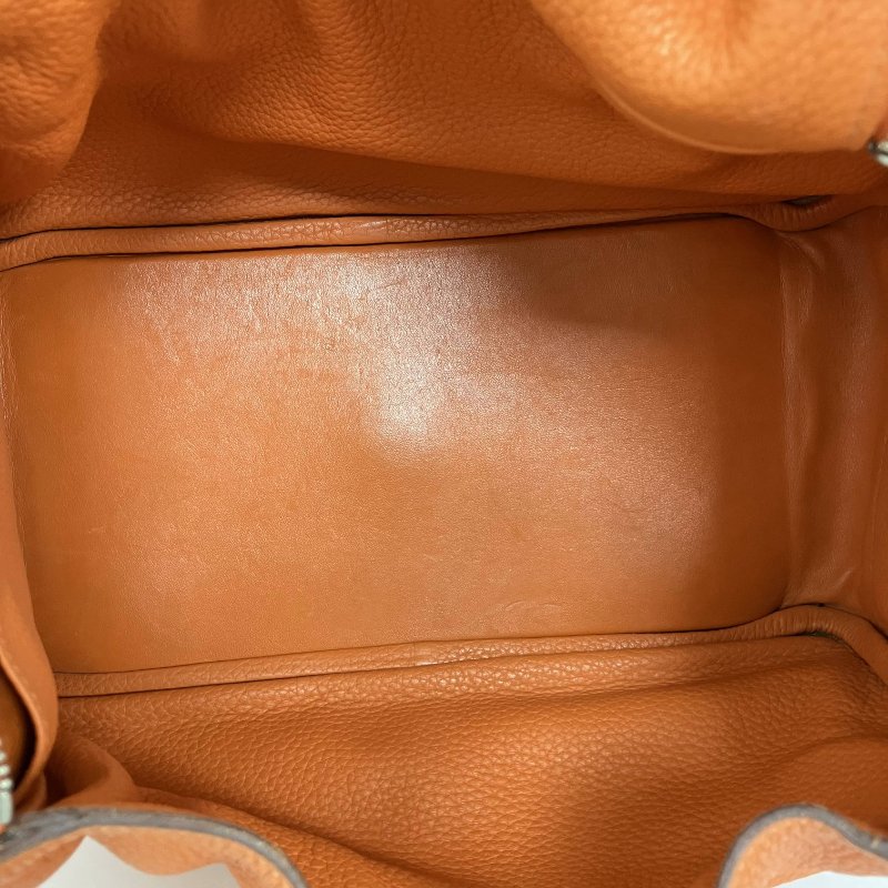 △ Hermes 愛馬仕 Orange Clemence Calfskin Palladium Plated Metal Lindy 30 2 Way Bag Stamp [N] 橙色粒紋小牛皮鍍鈀金屬兩用袋[N]刻 - 257015165-19