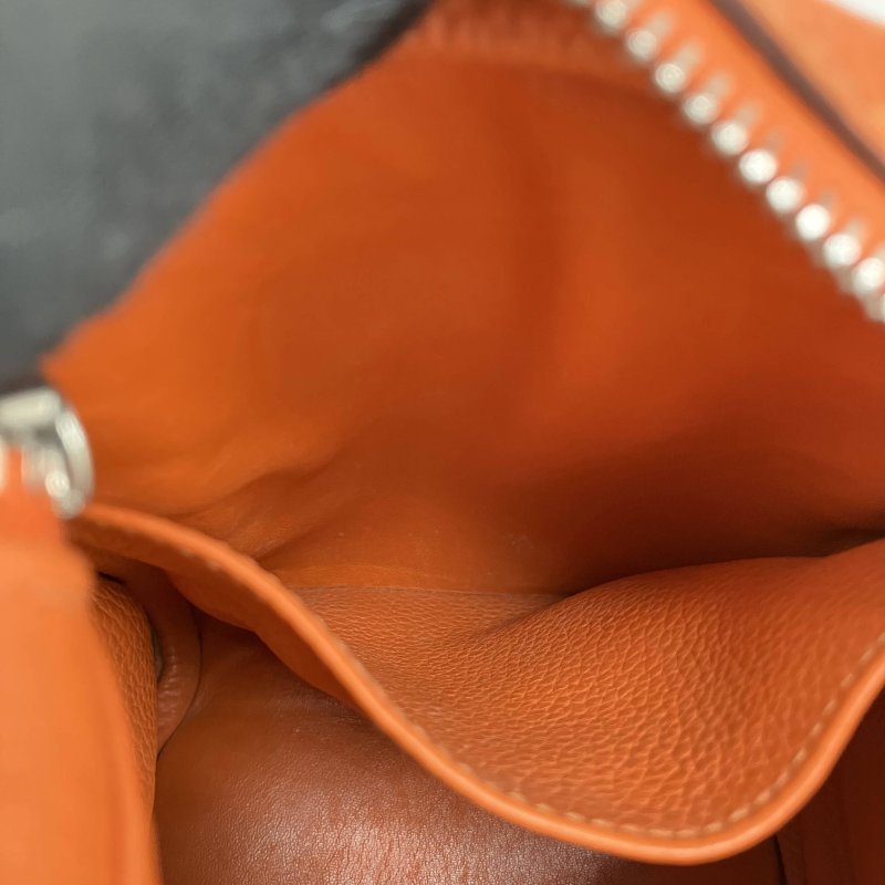 △ Hermes 愛馬仕 Orange Clemence Calfskin Palladium Plated Metal Lindy 30 2 Way Bag Stamp [N] 橙色粒紋小牛皮鍍鈀金屬兩用袋[N]刻 - 257015165-21