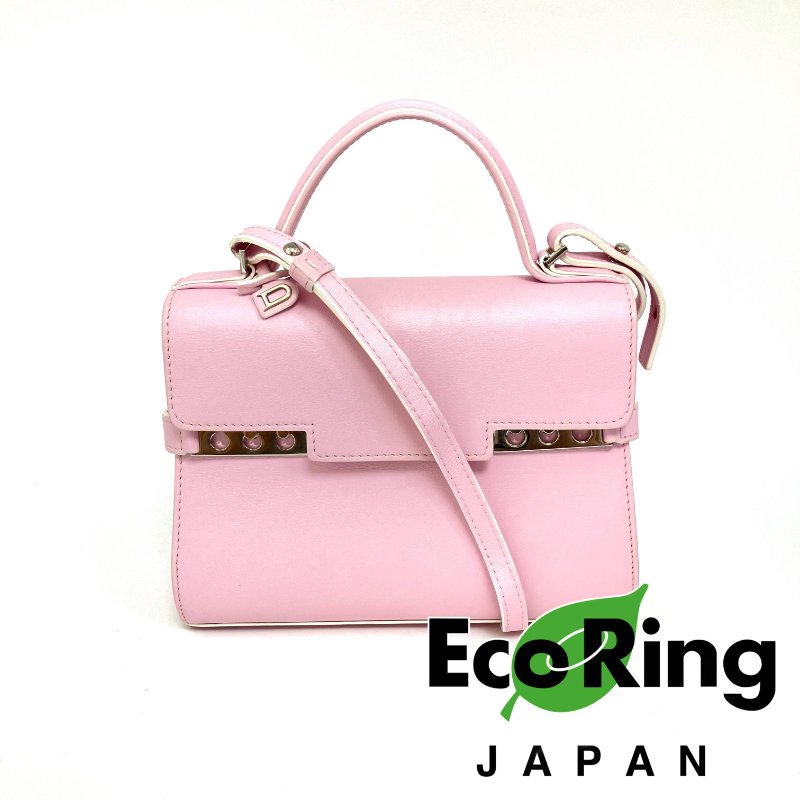 △ Delvaux 德爾沃 Pink Calfskin Tempete PM 2 Way Bag 粉紅色小牛皮兩用袋 - 257015238-0